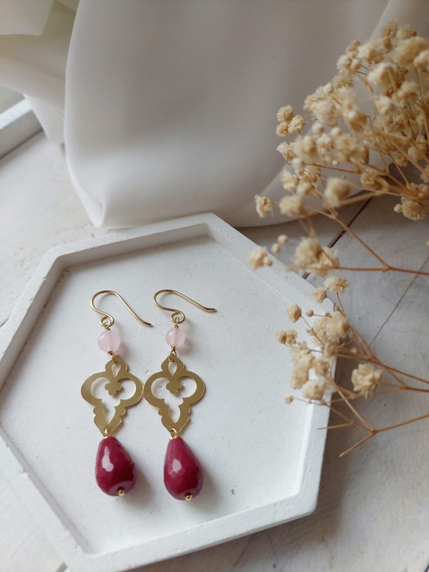 Orecchini Giuseppina Florio bordeaux