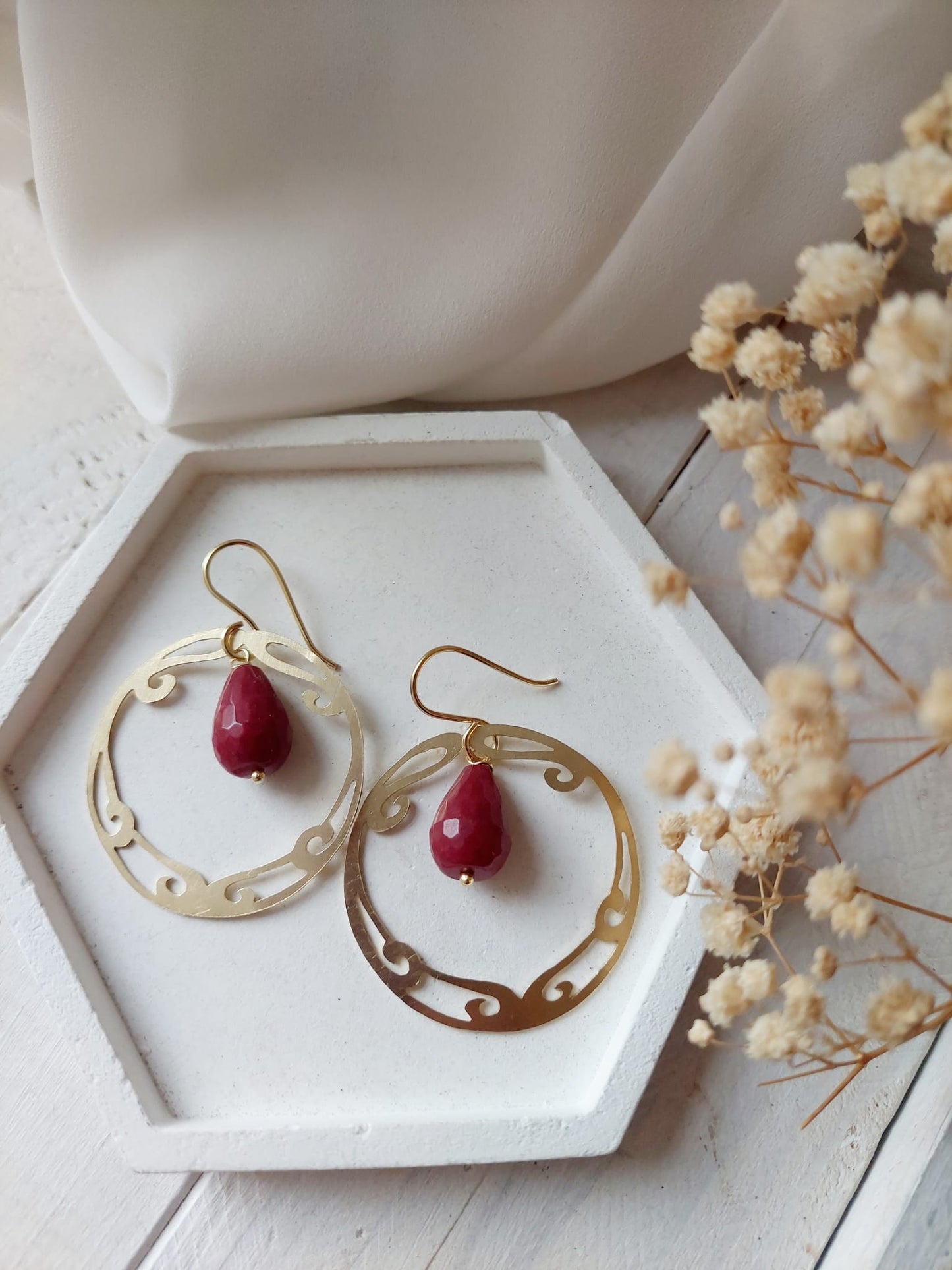 Orecchini Giulia Florio bordeaux