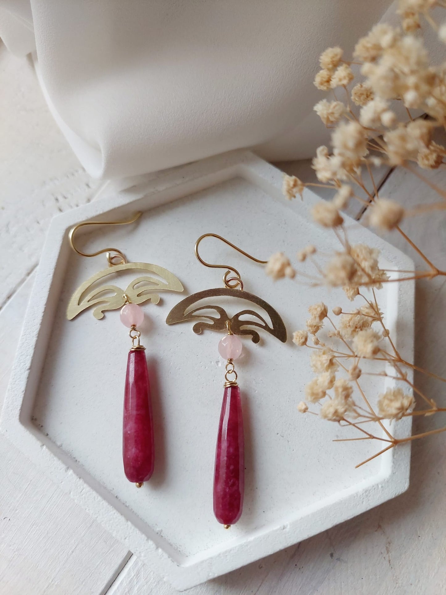 Orecchini Franca Florio bordeaux