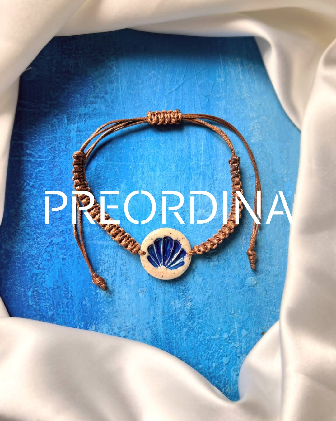 Jumanah Perla preziosa Bracciale cordoncino Marrone