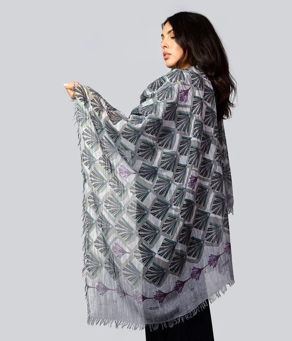 Foulard in Bambù ERTE' grigio fumo