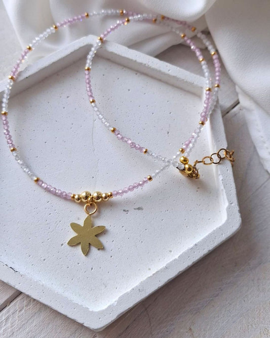 Liv Vita Collana Rosa e Bianco