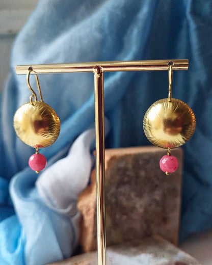 Orecchini SOLE rosa fragola