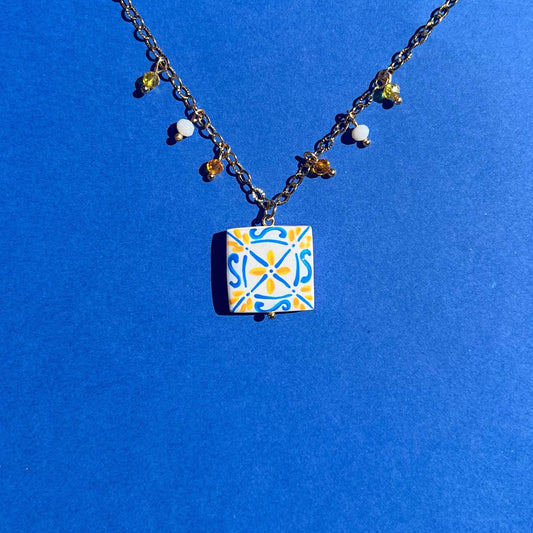 Collana Color Oro con Maiolica Ginestra