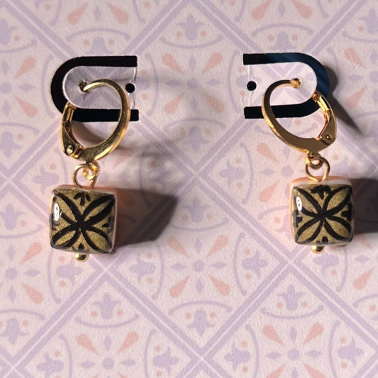 Cerchietto Color Oro con Micro Maiolica Nero Dorato