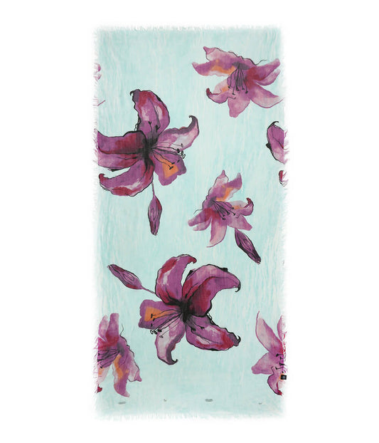 Foulard in Bambù DEGAS azzurro grigio