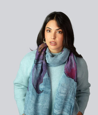 Foulard in Bambù DEGAS blu denim