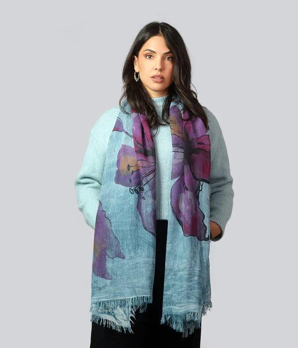 Foulard in Bambù DEGAS blu denim