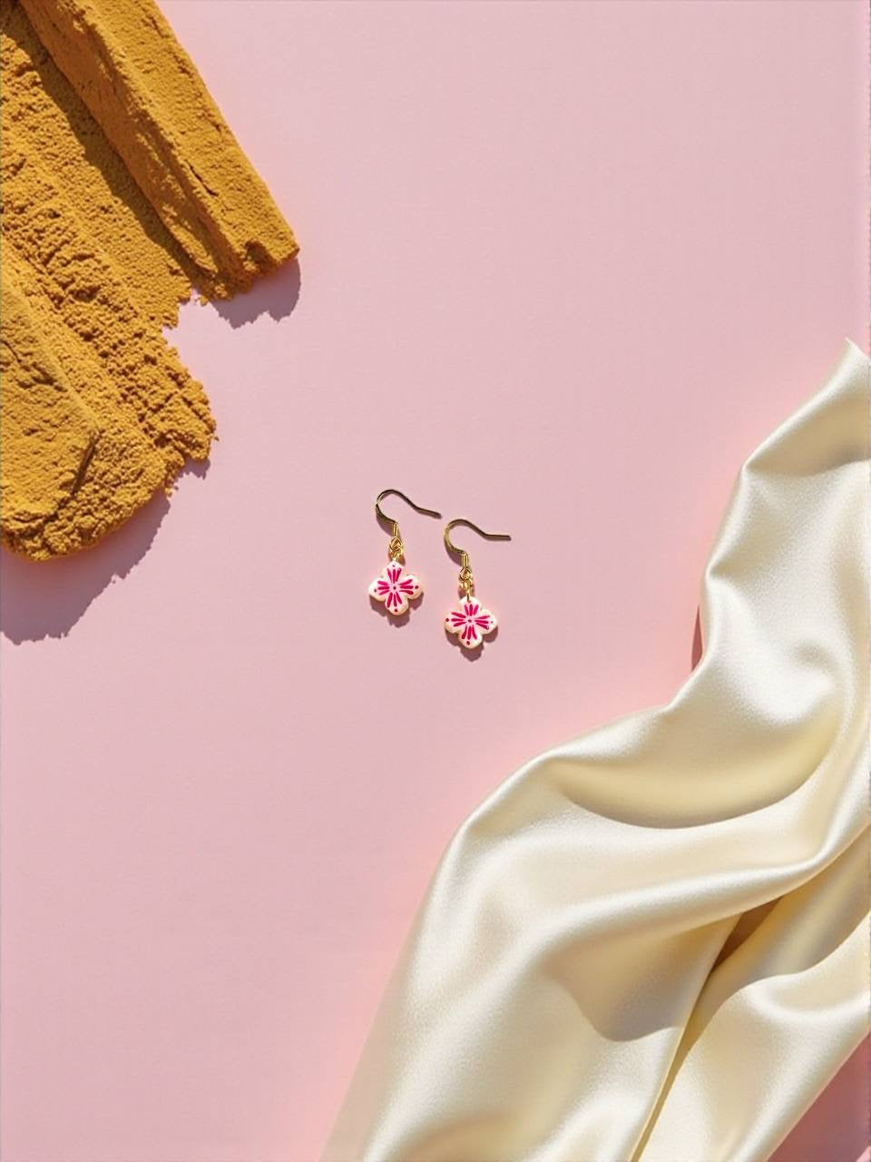 Orecchini pendenti LOVE PALERMO fucsia