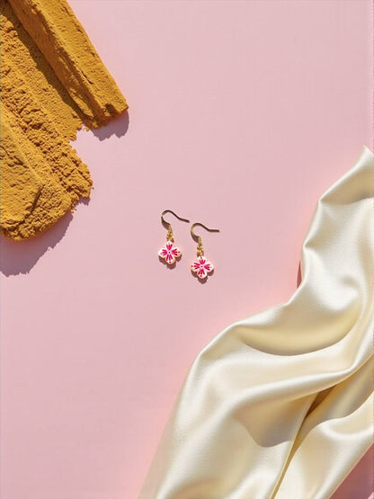 Orecchini pendenti LOVE PALERMO fucsia