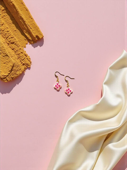 Orecchini pendenti LOVE PALERMO fucsia