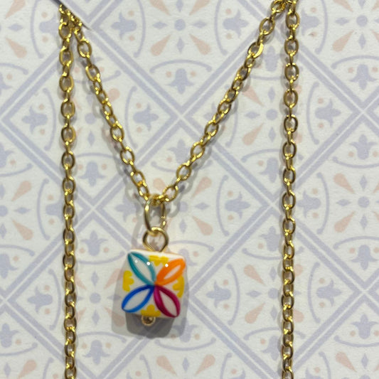 Collana Color Oro con Micro Maiolica Guara