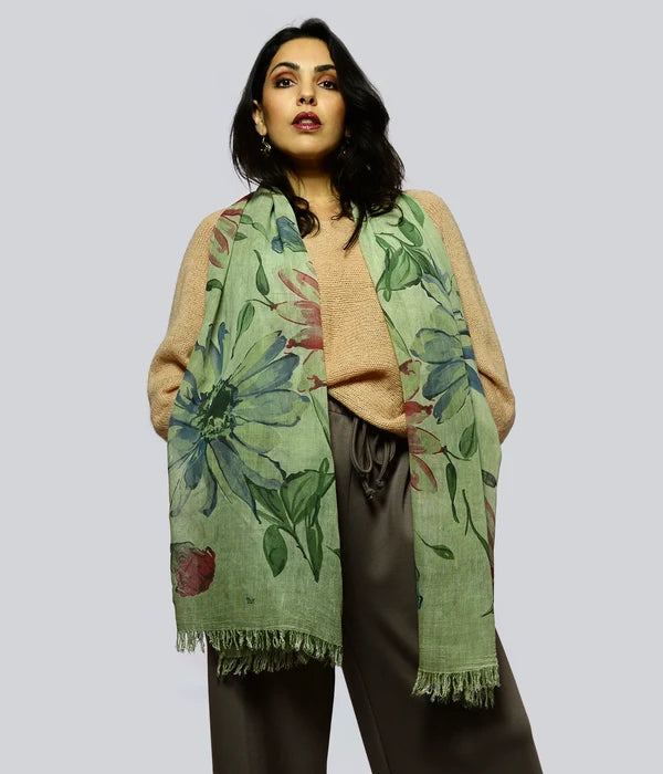 Foulard in Bambù DE NITTIS verde oliva