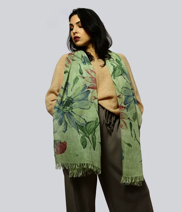 Foulard in Bambù DE NITTIS verde oliva