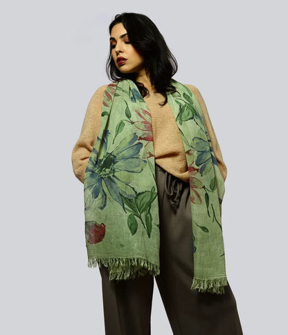 Foulard in Bambù DE NITTIS verde oliva