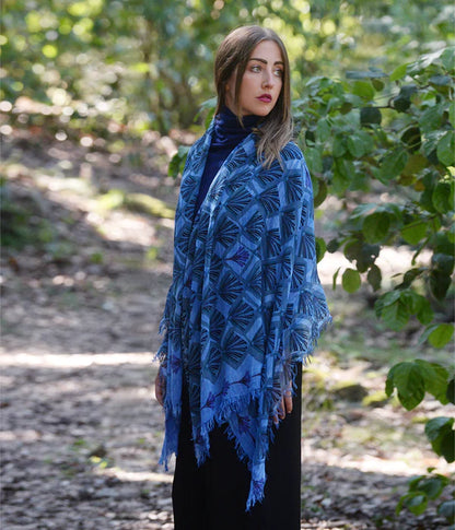 Foulard in Bambù ERTE' blu indaco