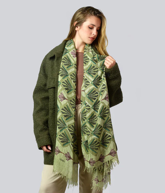 Foulard in Bambù ERTE' verde oliva
