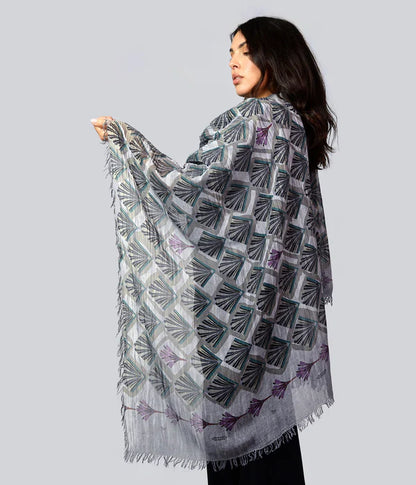 Foulard in Bambù ERTE' grigio fumo