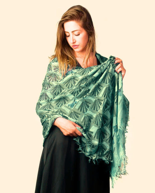 Foulard in Bambù ERTE' verde smeraldo