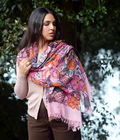Foulard in Bambù GAUGUIN rosa peonia