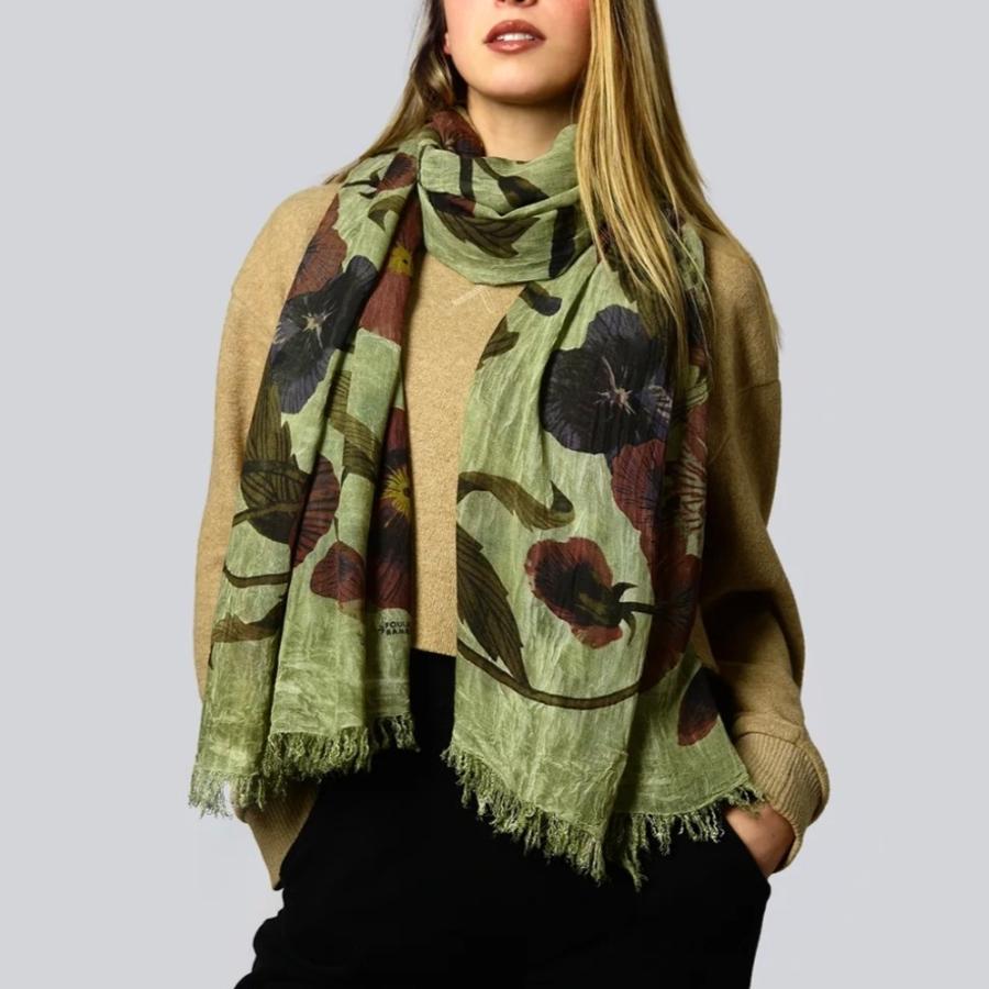 Foulard in Bambù LATOUR verde oliva