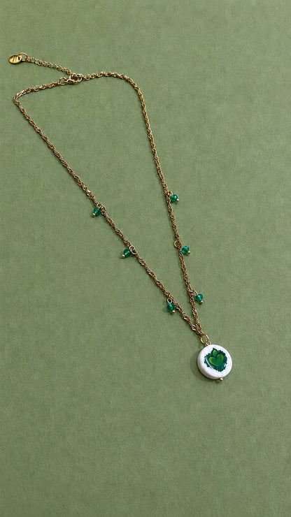 Collana girocollo Cuore Sacro verde Feminist like ROSALIA