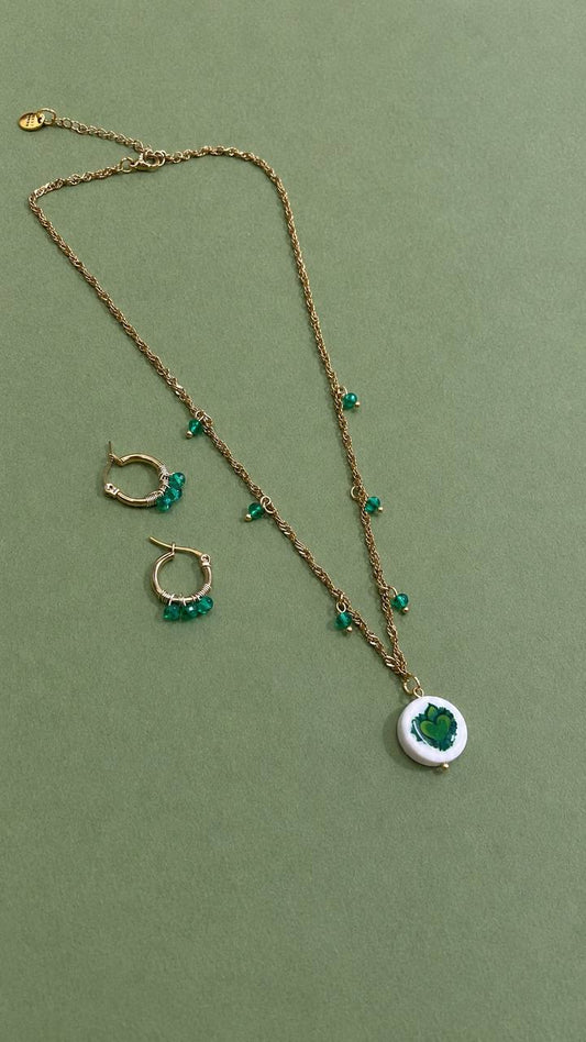 Collana girocollo Cuore Sacro verde Feminist like ROSALIA
