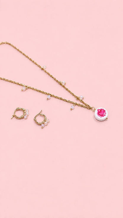 Collana girocollo Cuore Sacro rosa Feminist like ROSALIA