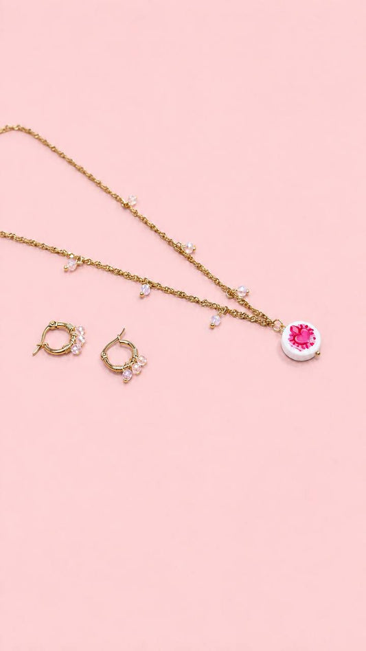 Collana girocollo Cuore Sacro rosa Feminist like ROSALIA