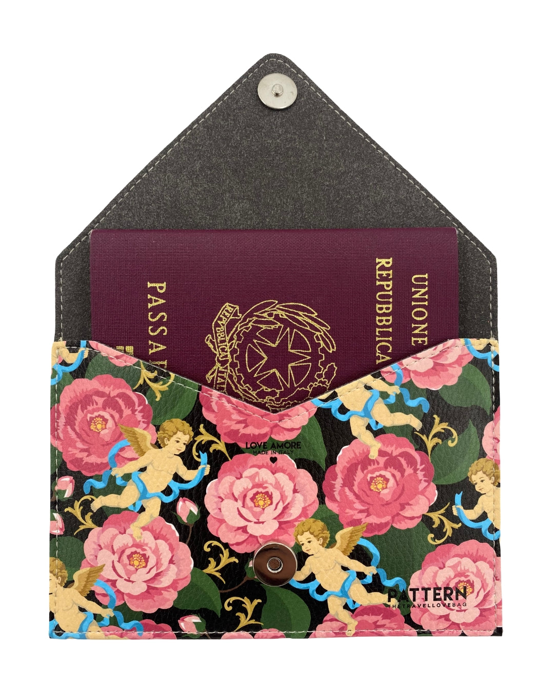 Porta Passaporto Amore Barocco Nero