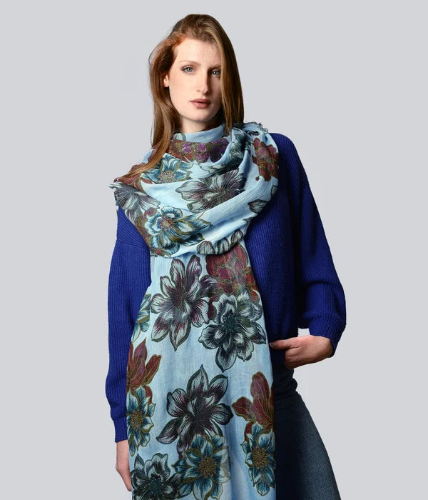 Foulard in Bambù SEURAT celeste
