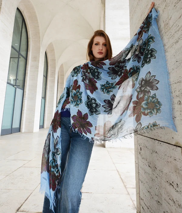 Foulard in Bambù SEURAT celeste
