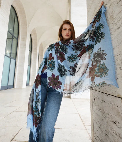 Foulard in Bambù SEURAT celeste